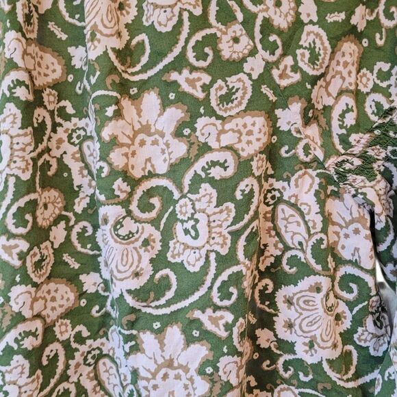Sanctuary Green & Pink Floral Tencel Smocked Sleeve Blouse Women's Size S - Picture 5 of 7
